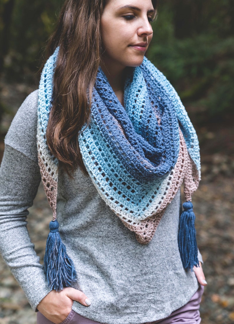 Crochet Wishing Well Wrap beginner fade shawl PATTERN pdf | Etsy