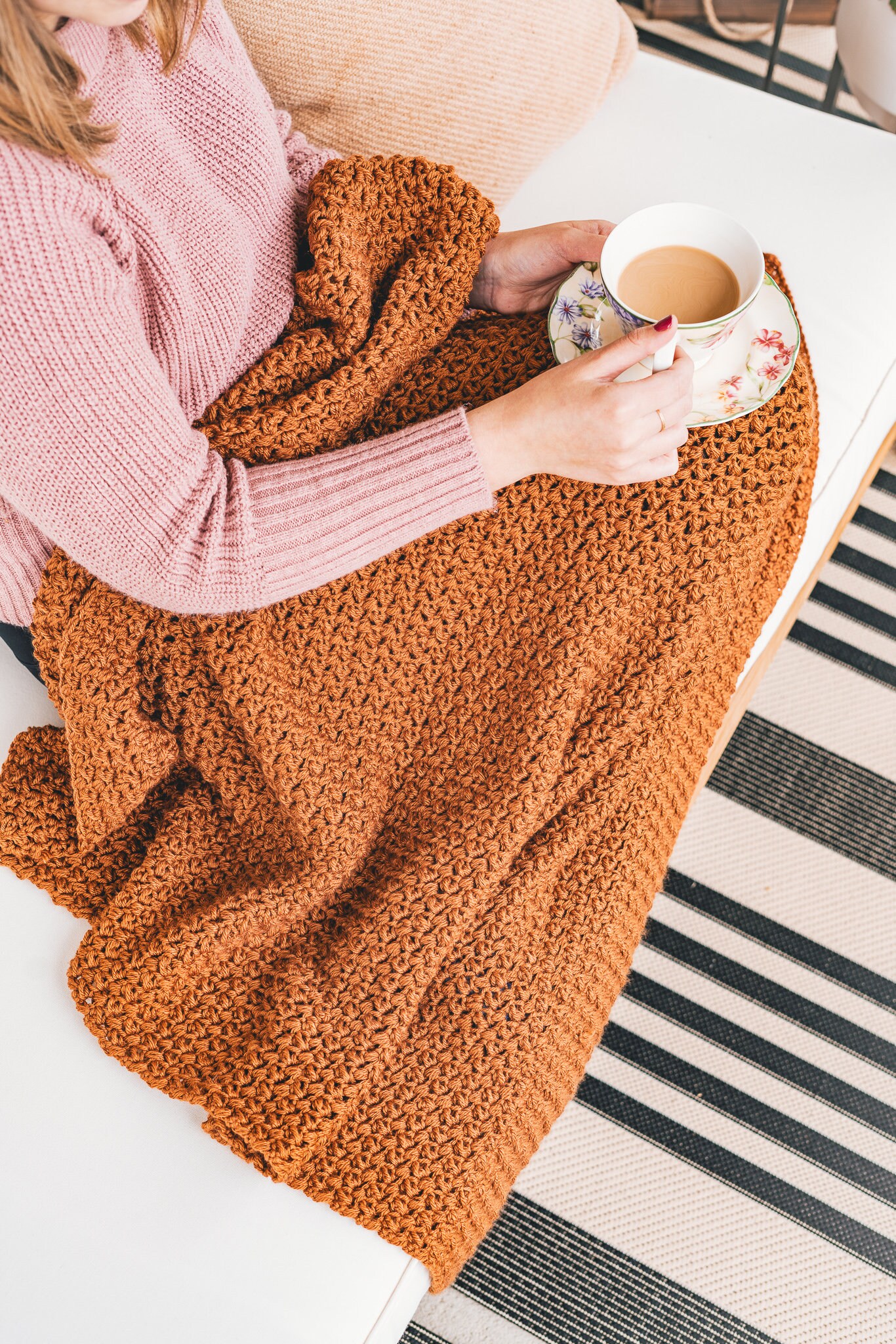 Old Fashioned Throw Blanket 12 sizes CROCHET PATTERN Etsy