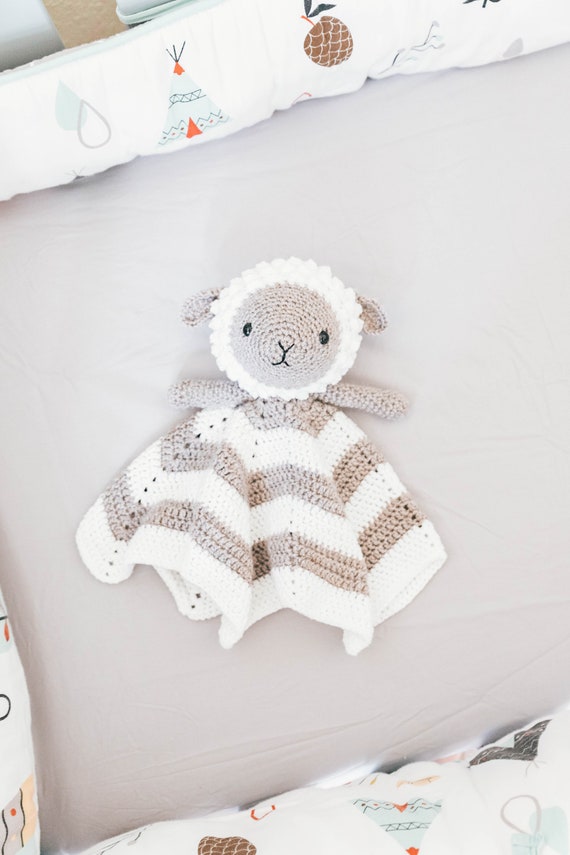 Crochet Lamb Baby Lovey PATTERN pdf instant digital download