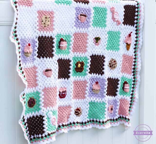 Crochet Ice Cream Cone Granny Square PATTERN: Bake Shop | Etsy