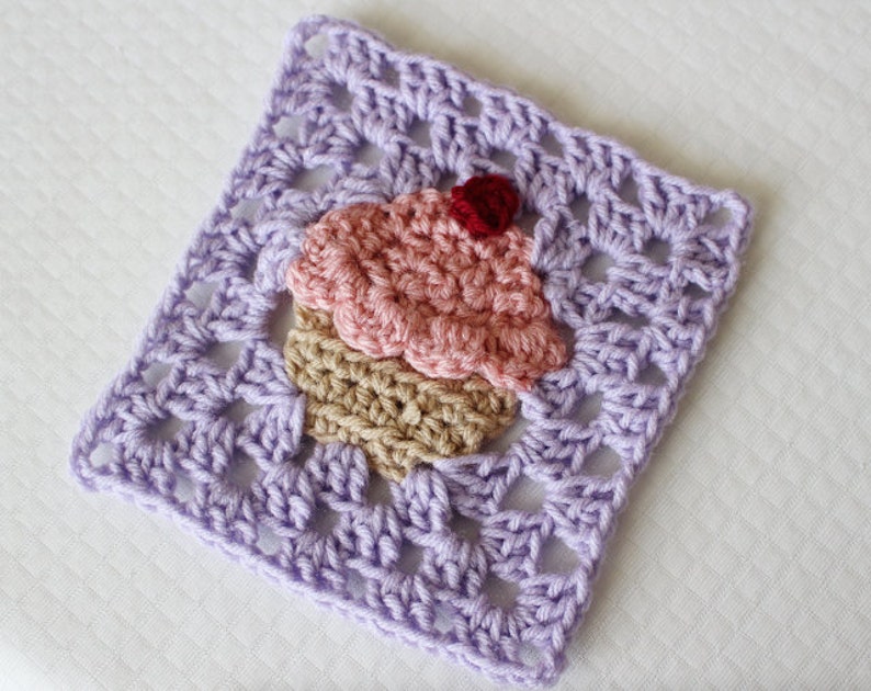 Crochet Cupcake Granny Square PATTERN: Bake Shop Blanket | Etsy