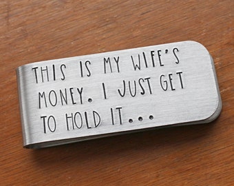 Funny money clip gift for spouse, valentine's gift for partner