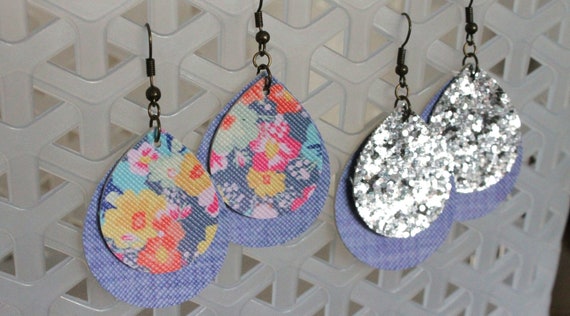 Faux Leather Earrings Fake Leather Earrings Teardrop Etsy