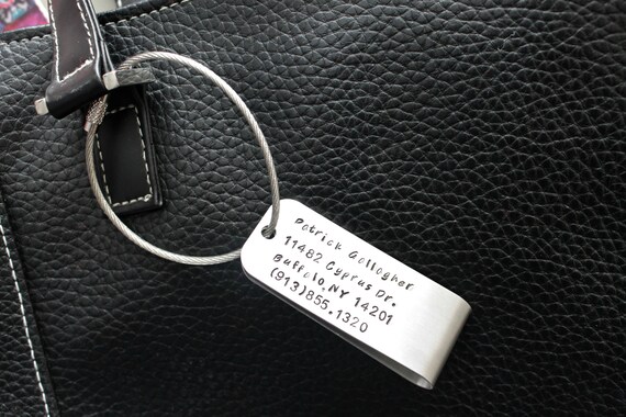 custom luggage tags metal