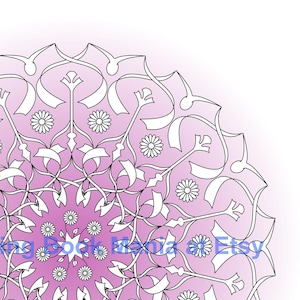 Mandala místico / Página para colorear / Descarga digital / BACKGROUND COLORED /