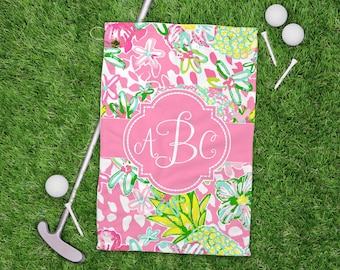 Serviette de golf monogramme, cadeau de golf pour femme personnalisé