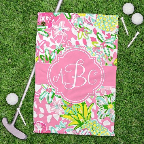 Monogram Golf Towel Womens Golf Gift Personalized Etsy