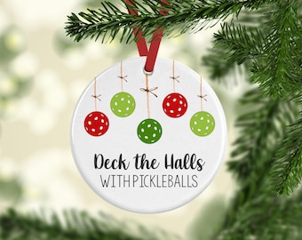 Pickleball Ornament: Glossy Ceramic Keepsake Gift