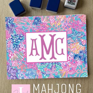 Monogram Mahjong Card Sticker, Lily Inspired Vinyl Decal