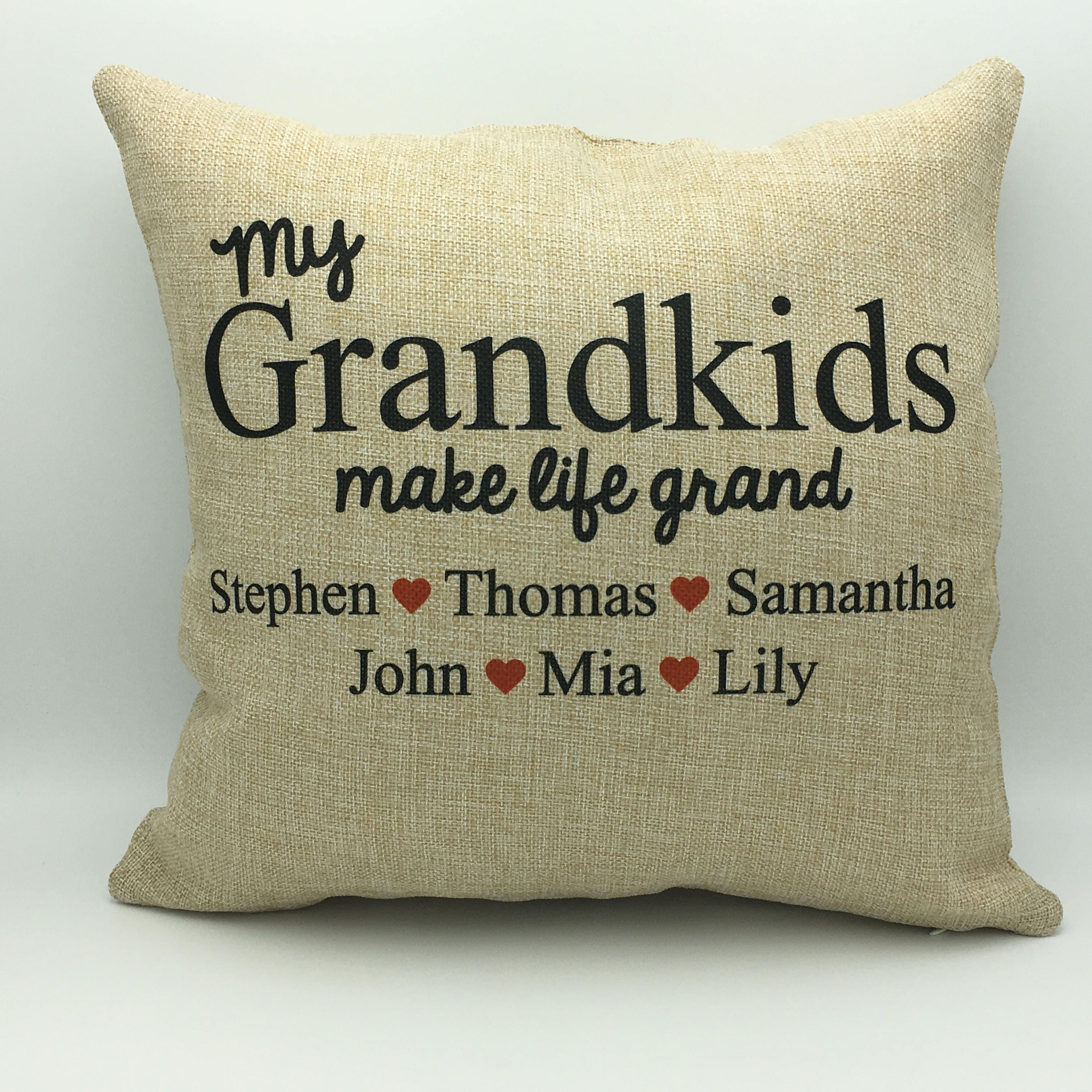 Grandkids Pillow Personalized With Grandkids Names Etsy