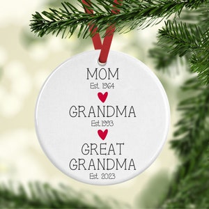 Mom, Grandma, Great Grandma Ornament, New Grandma Gift, First Time Grandma Ornament, Future Grandma Gifts, pregnancy announcement