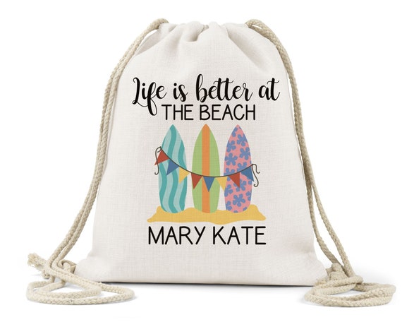 drawstring beach backpack