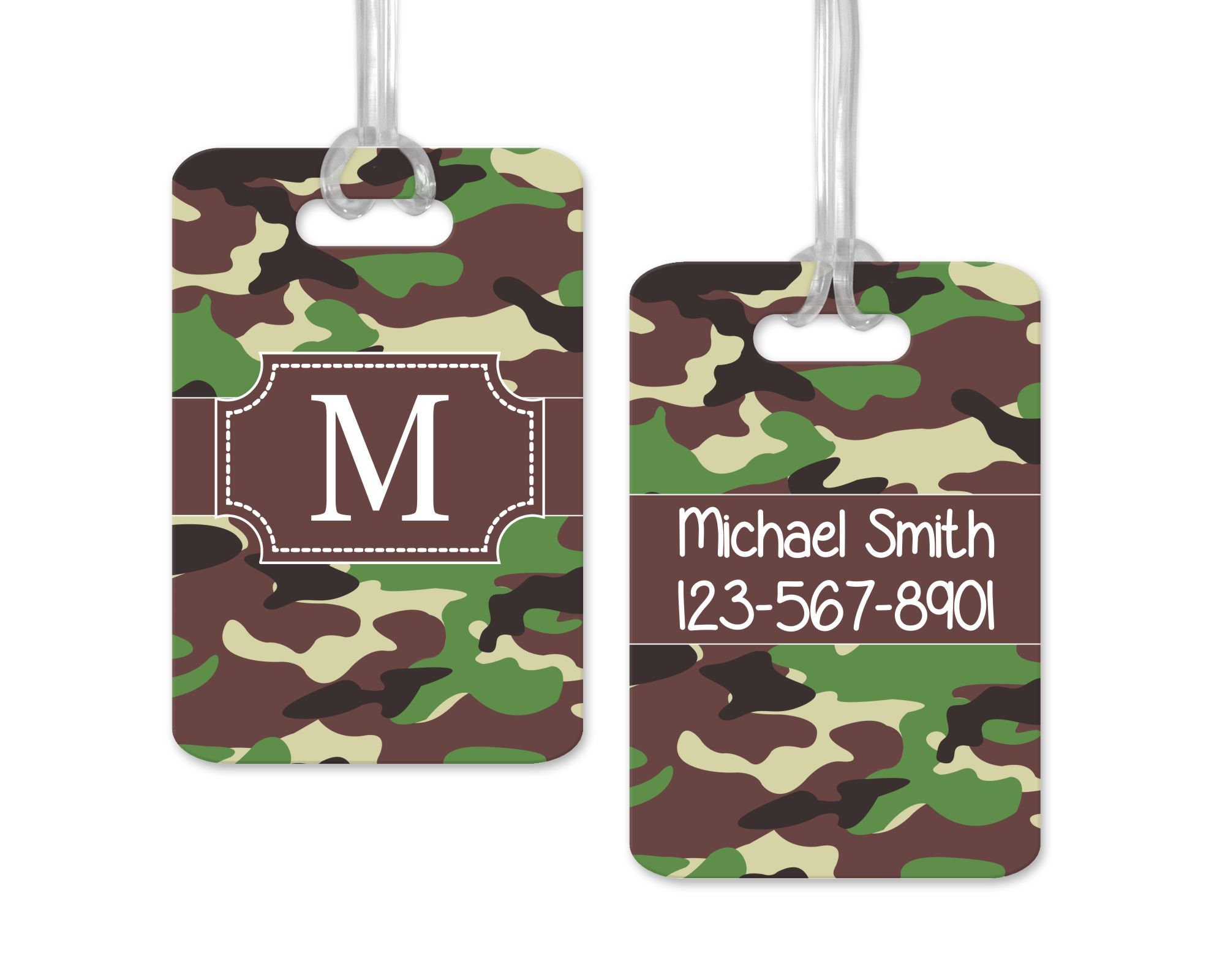 Army Luggage Tag Personalized Bag Tag for Him Etsy