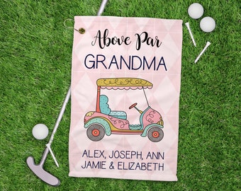 Personalized Grandma Golf Towel, Golf Gift for Grandma