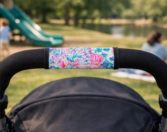Lilly Inspired Handle Wrap, Stroller, Car Seat, Luggage, Bog Bag Neoprene Cover