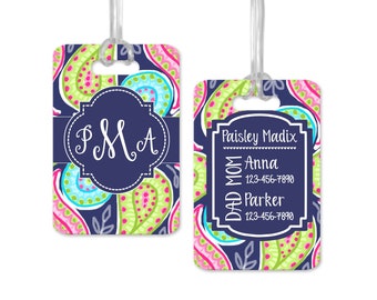 Monogram Diaper Bag Tag, Custom Diaper Bag ID Tag