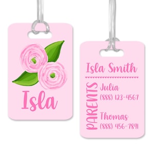 Girls Bag Tag ID, Custom Bag ID Tag for Kids