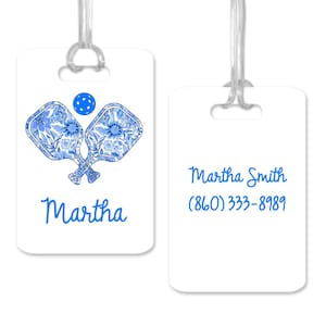 Monogram Pickleball ID Tag, Personalized Pickleball Name Tag, Pickleball Gifts Personalized