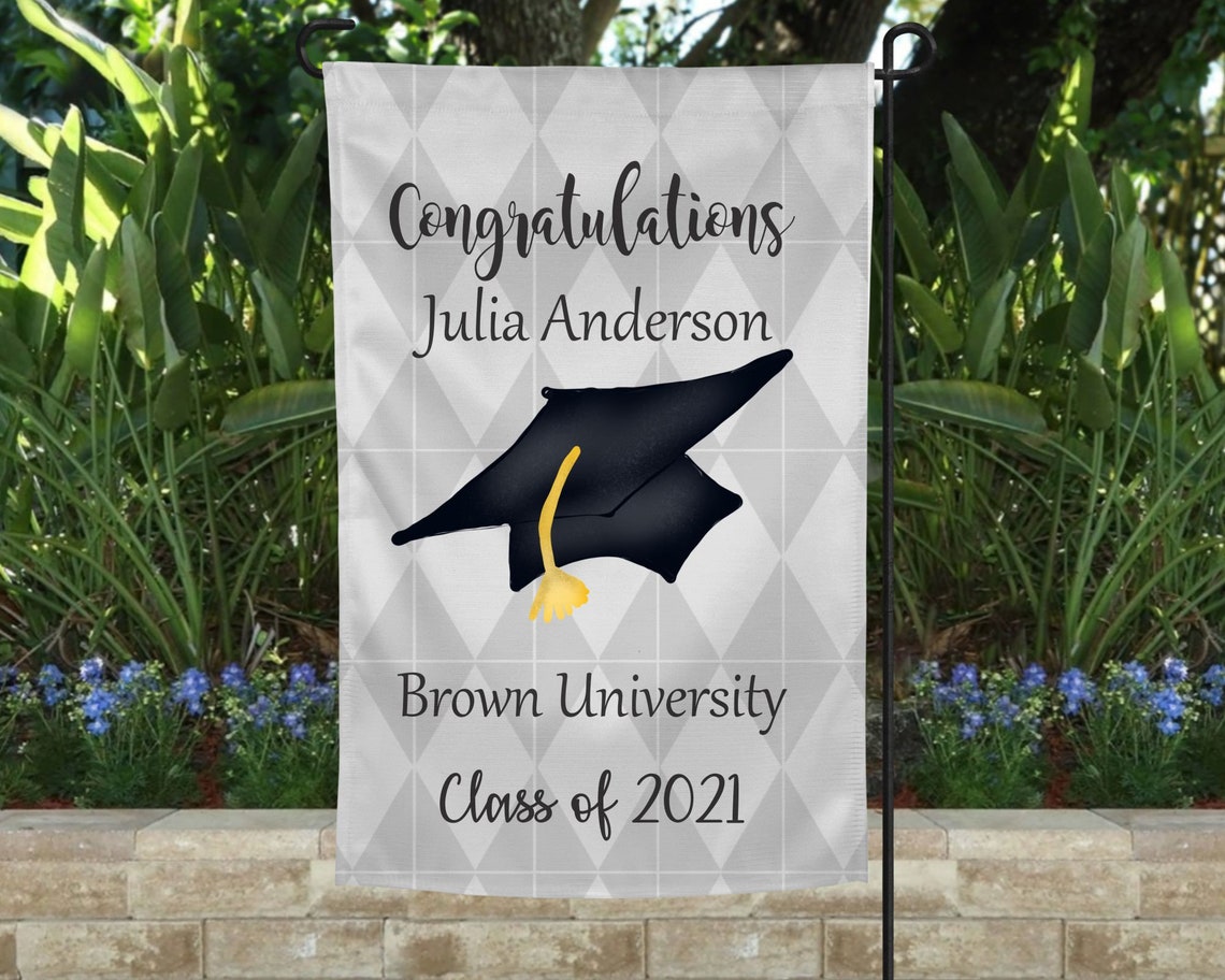 College Graduation Flag Personalized Graduation Yard Sign Etsy