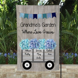 Personalized Garden Flag For Grandma, Grandparent gift with Granchildren Names