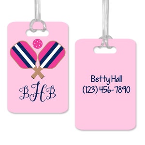 Monogram Pickleball ID Tag, Personalized Pickleball Name Tag