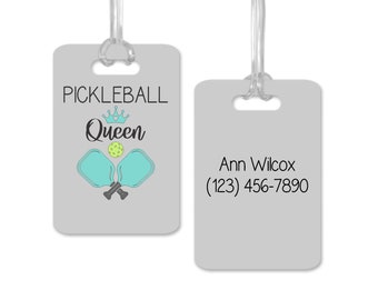 Étiquette de sac de pickleball personnalisée : étiquette d'identification personnalisée en aluminium