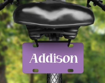Personalized Kids License Plate: Mini Bike Plate, Toy Car Tag