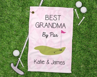 Personalized Golf Towel for Grandma, Personalized Golf Gift for Grandma, Best Grandma by Par