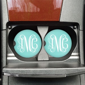 Monogram Car Coasters, Personalized Car Cup Holder Coasters, Robins Egg Blue, New Driver Gift, New Car Gift, Personalized Car Accessories