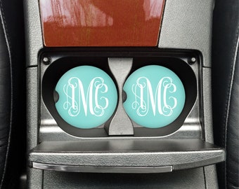 Monogram Car Coasters, Personalized Car Cup Holder Coasters, Robins Egg Blue, New Driver Gift, New Car Gift, Personalized Car Accessories