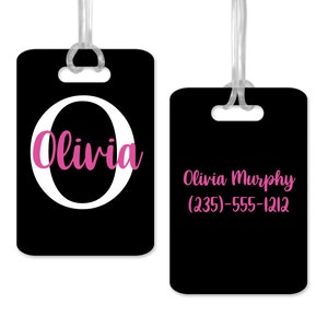 Monogram Luggage Tag, Girls Trip Luggage ID