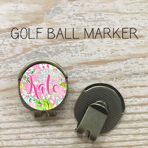 Monogram Golf Ball Marker Hat Clip: Lily Inspired Personalized Golf Gift