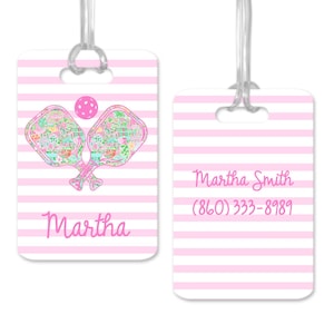 Monogram Pickleball ID Tag, Personalized Pickleball Name Tag