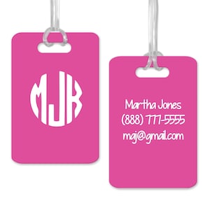 Personalized Luggage Tag, Girls Trip Gift Personalized, Pink Luggage ID Monogrammed