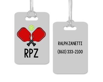 Étiquette d'identification personnalisée pour pickleball : étiquette de sac en aluminium personnalisée