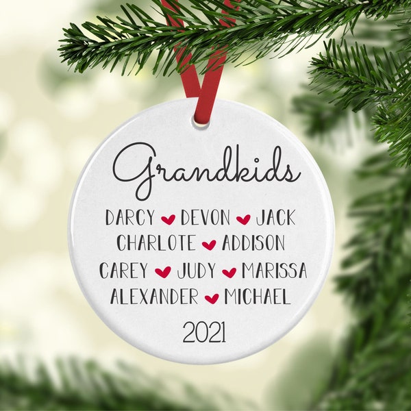 Grandkids Ornament, Grandma Ornament, Grandma Gift, Grandma Christmas Gift, Christmas Ornament with Grandchildren Names