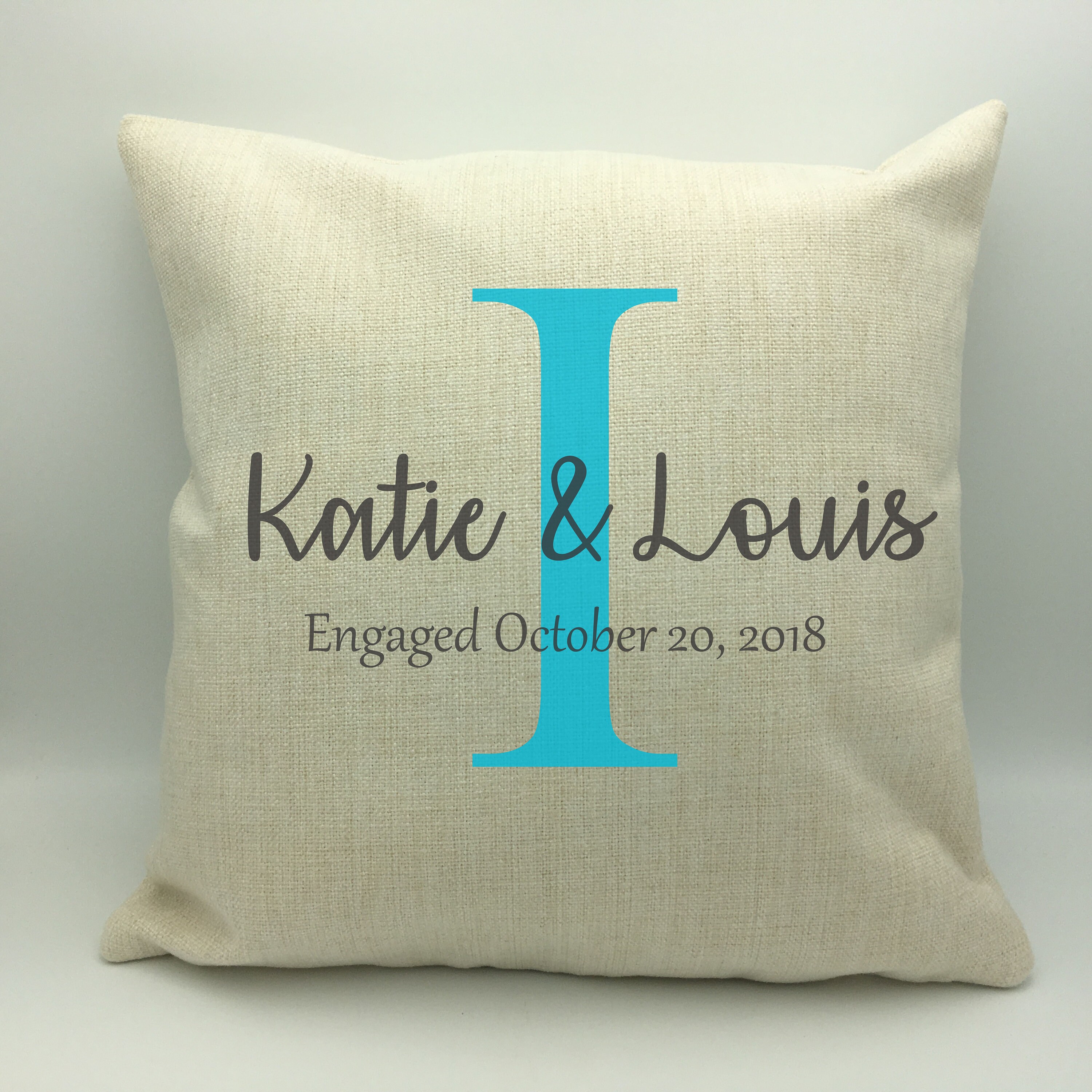Personalized Engagement Pillow Engagement Gift Personalized Etsy