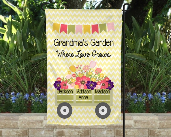 Grandma Custom Personalized Garden Flag Details about   Grandma's Garden Flag Grandparent 