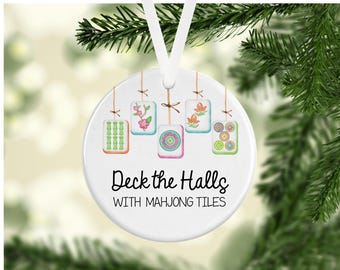 Versier de hallen met een Mahjong-ornament — Gepersonaliseerd porseleinen kerstornament