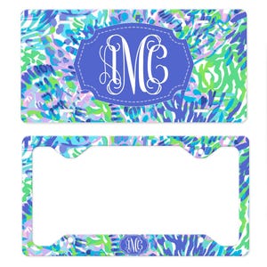 License Plate, License Plate Frame, Car Accessories for Women, Lilly Inspired Front License Plate. Lily Inspired License Plate Frame