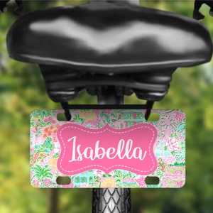 Lilly Inspired Mini License Plate, Personalized Mini Bicycle License Plate