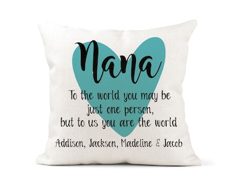 NANA Decoration Pillow Mermaid Silhouette Watercolor Soft Throw Pillows for Bed 13.78 X 13.78 Inch Heart-Shaped Cushion Gift for Friends/Children/Girl/Valentine's Day