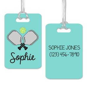 Monogram Pickleball ID Tag, Personalized Pickleball Name Tag