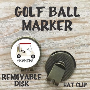 Ball Marker Hat Clip for Grandpa, Grandpa Golf Gift, Golf Ball Marker, Grandpa Gift, Removable Golf Ball Marker