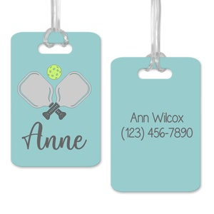 Monogram Pickleball ID Tag, Personalized Pickleball Name Tag
