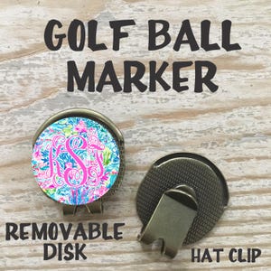 Lily Inspired Golf Ball Marker, Monogram Golf Ball Hat Clip, Golf Gift Personalized