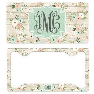 License Plate and Frame Monogrammed, Monogram Car Decor - Etsy