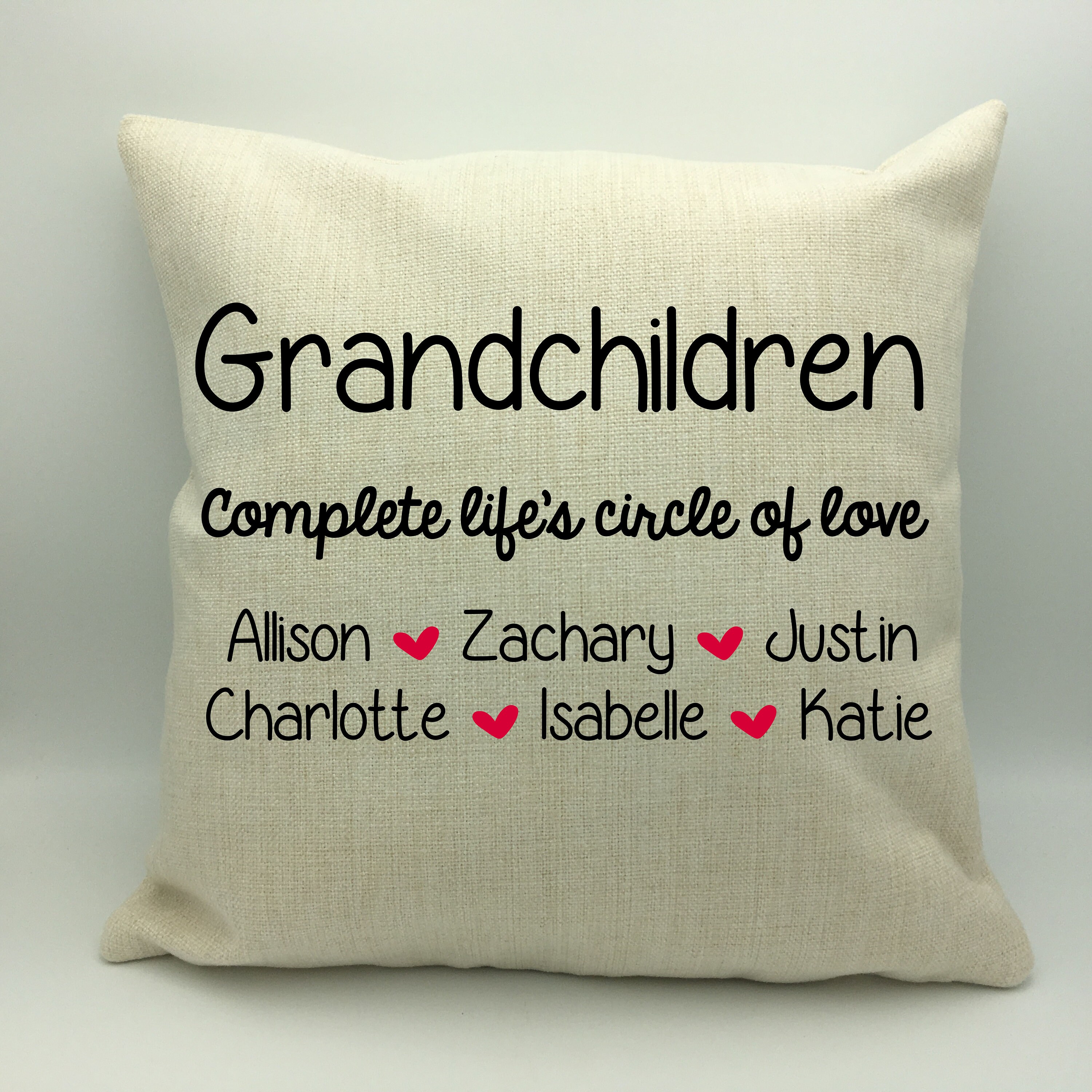 Grandchildren Pillow Personalized With Pillow Insert Etsy