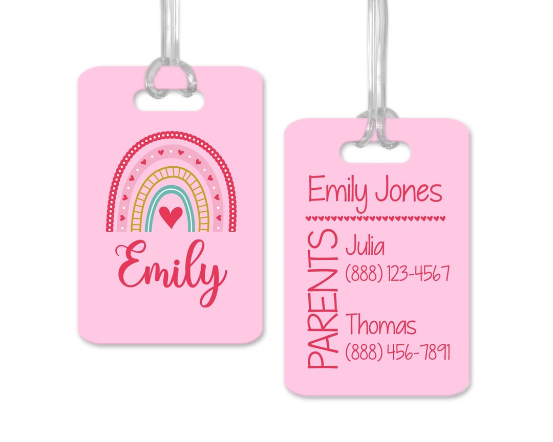 Girls Bag Tag ID, Custom Bag ID Tag for Kids Etsy