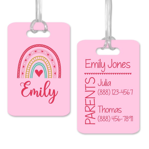 Girls Bag Tag ID, Custom Bag ID Tag for Kids